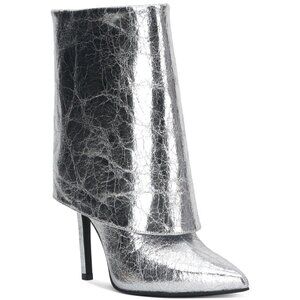 INC International Concepts Womens Sabeel Cuff Heels Booties Silver Size 10M NIB